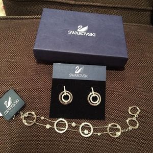 Swarovski crystal earrings and bracelet